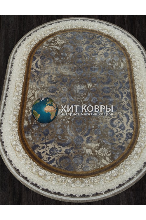 Иранский ковер Hadi 122095 Крем-серый овал
